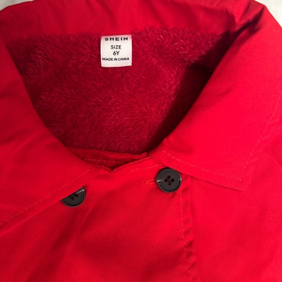 SHEIN Girl Vibrant Red Dress Coat/Jacket dressy Fall Size 6 - Picture 4 of 7
